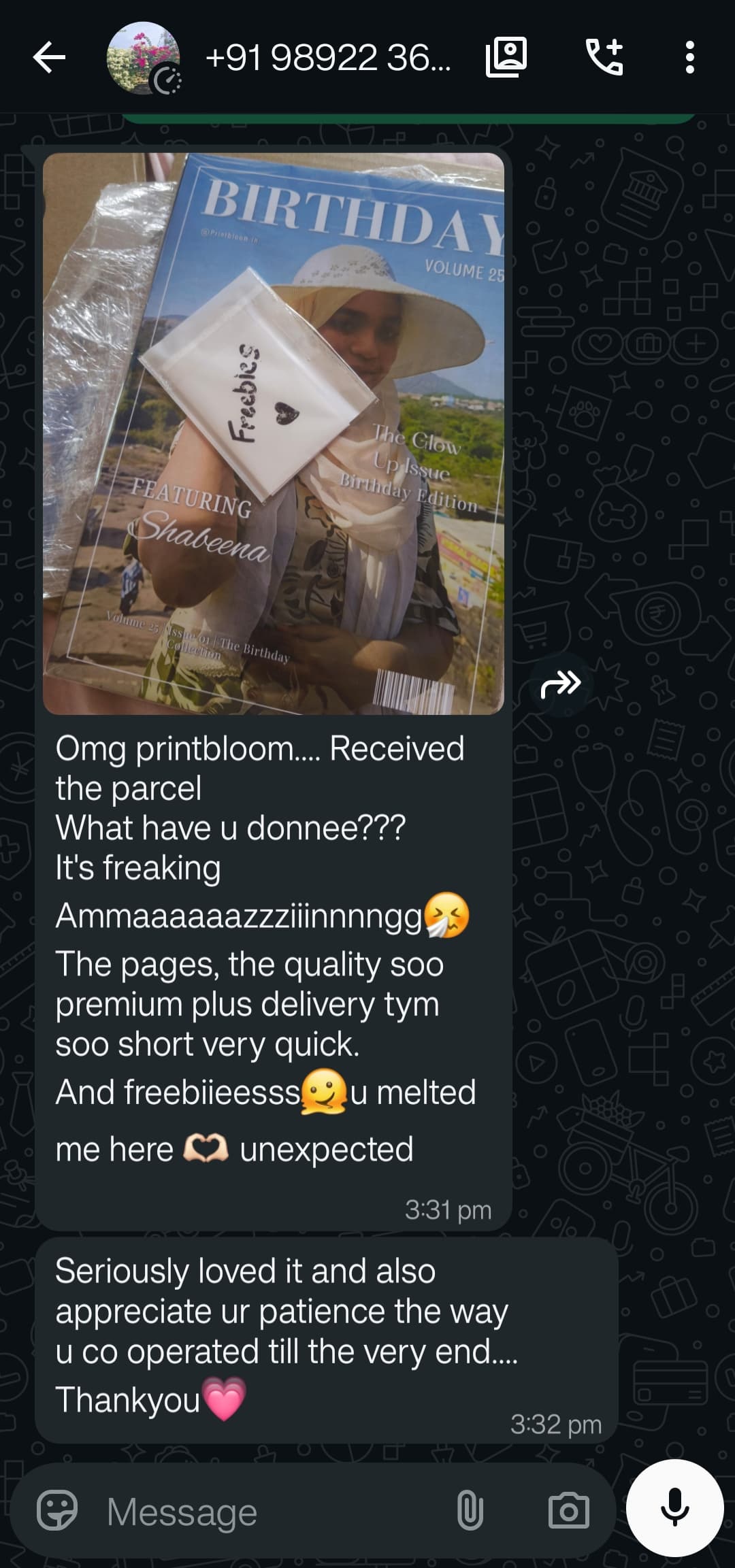 Customer review screenshot