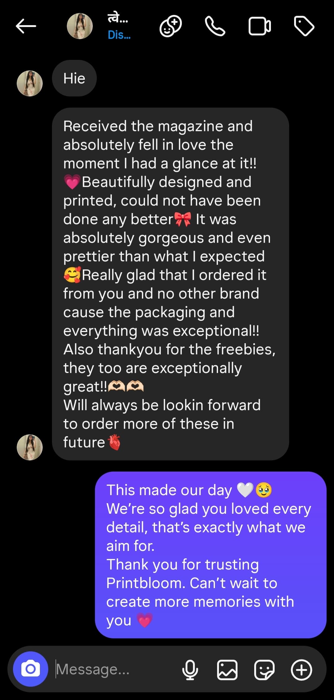 Customer review