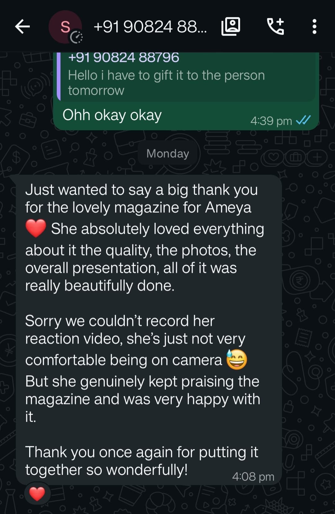 Customer review screenshot