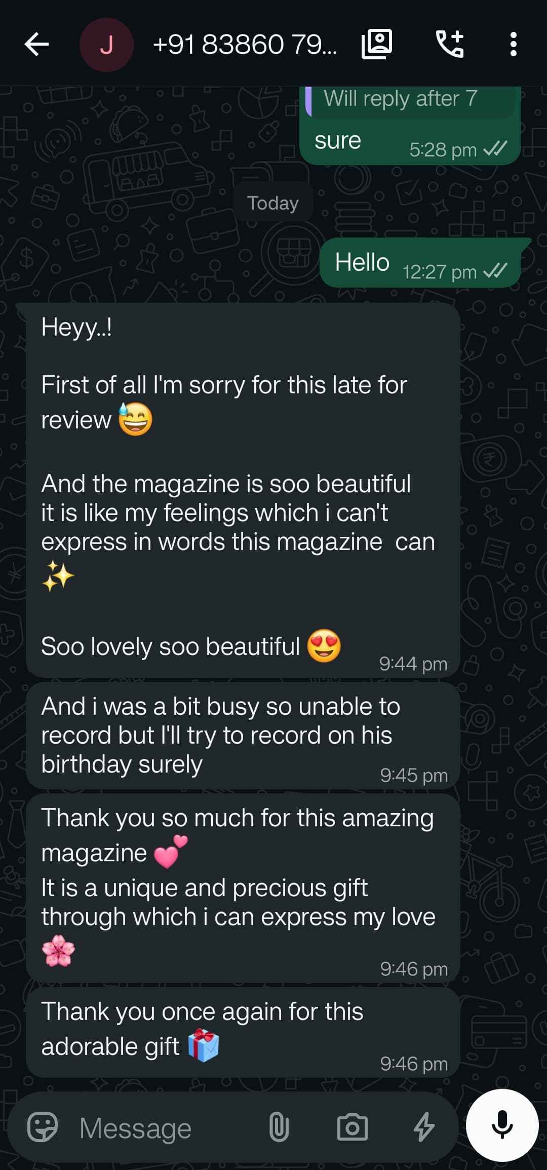 Customer review screenshot